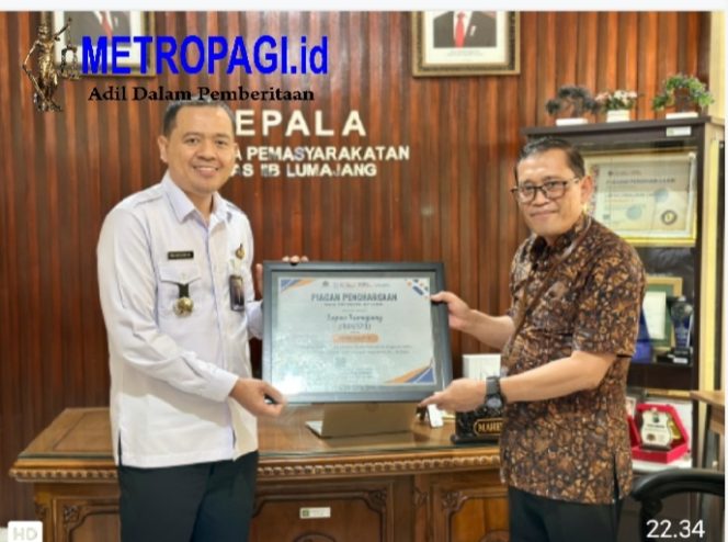 
 Lapas Lumajang Raih Peringkat 2 IKPA Kategori Pagu Sedang, Penghargaan Diserahkan Langsung oleh Kepala KPPN Jember