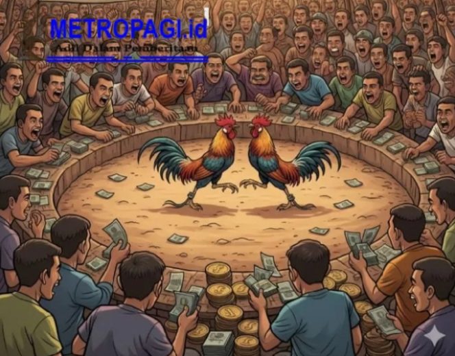 
 Belum Lama Digrebek Aktivitas Perjudian Cap Jiki dan Sabung Ayam di Bekas Pasar Sayur Tulangan Kembali Menggeliat