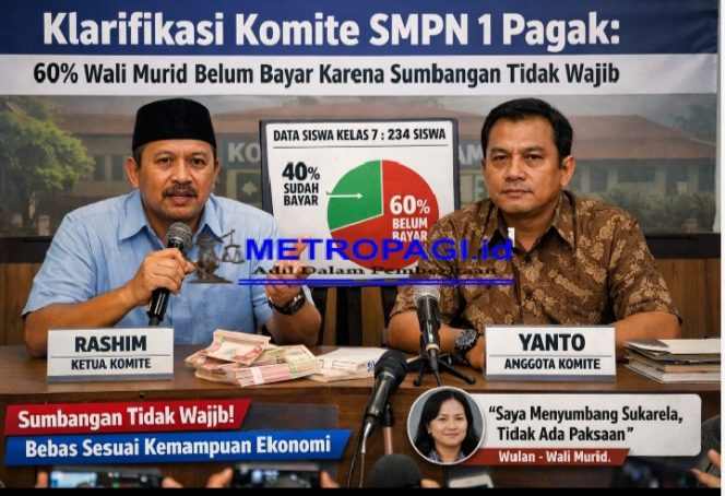 
 Klarifikasi Komite SMPN 1 Pagak: 60% Wali Murid Belum Bayar Karena Sumbangan Tidak Wajib