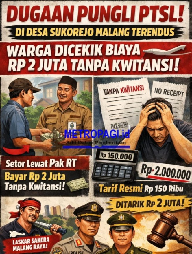 
 Dugaan Pungli PTSL di Desa Sukorejo Malang Terendus, Warga Dicekik Biaya Rp 2 Juta Tanpa Kwitansi!