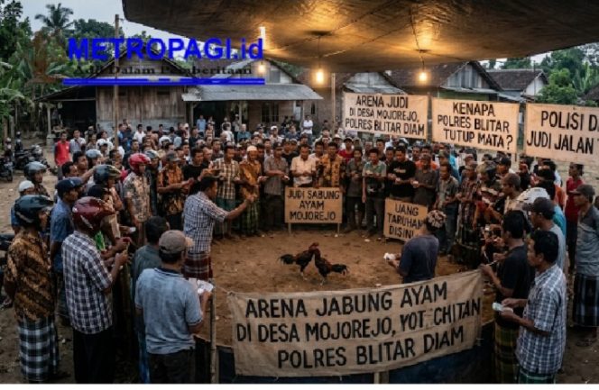 
 Ketika Ada Arena Judi Sabung Ayam di Desa Mojorejo, Mengapa Polres Blitar Diam, Dimana Penegak Hukum