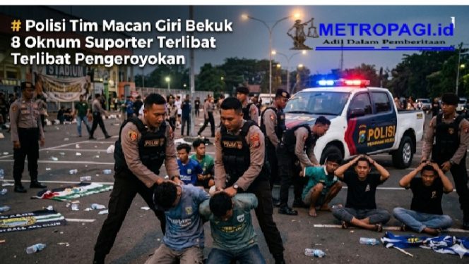 
 Tim Macan Giri Bekuk 8 Oknum Suporter Terlibat Pengeroyokan