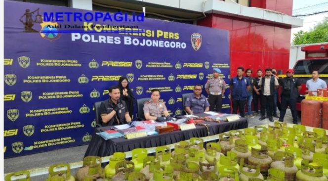 
 Mafia Pengoplos LPG Subsidi 3 Kg ke 12 Kg Digulung Polres Bojonegoro