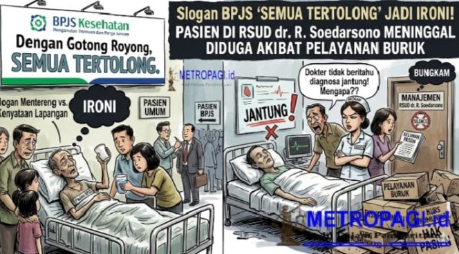 
 Slogan “Semua Tertolong” Jadi Ironi, Pasien BPJS di RSUD dr. R. Soedarsono Meninggal Diduga Akibat Pelayanan Buruk