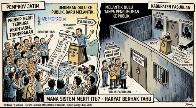 
 Provinsi Umumkan Dulu ke Publik, Baru Melantik, Kab. Pasuruan Melantik Dulu Tanpa Pengumuman ke Publik, Mana Sistim Merit?