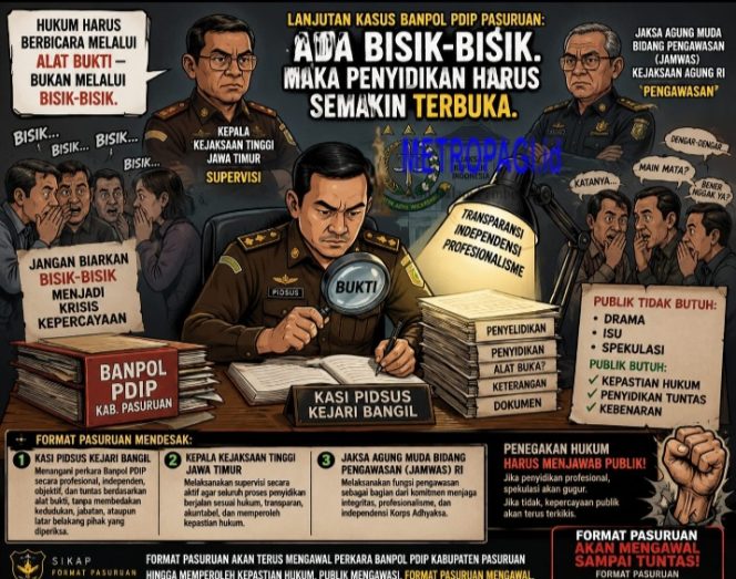 
 LANJUTAN KASUS BANPOL PDIP PASURUAN, ADA BISIK-BISIK, PENYIDIKAN HARUS SEMAKIN TERBUKA