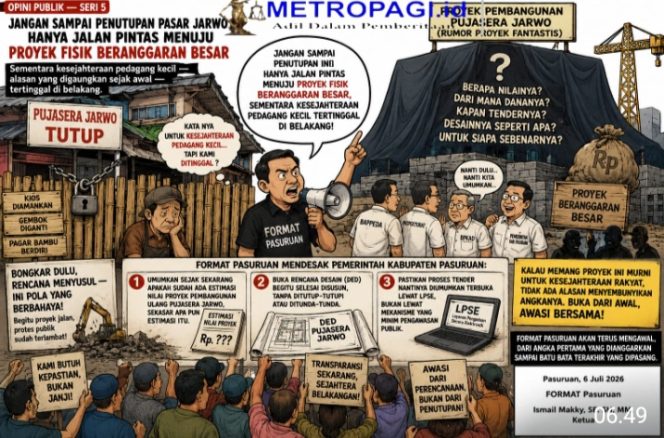 
 Jangan Sampai Penutupan Pasar Jarwo Hanya Jalan Pintas Menuju Proyek Fisik Beranggaran Besar, Sementara Pedagang Kecil Jadi Korban