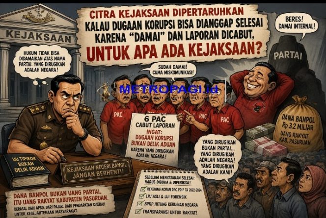 
 Citra Kejaksaan Dipertaruhkan, Ketika Dugaan Korupsi Dana Banpol Dianggap Selesai Karena “Damai”