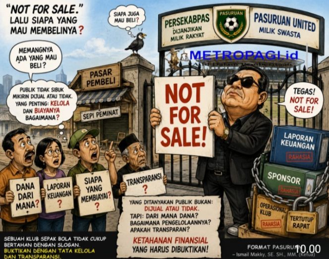 
 Persekabpas Dijanjikan Milik Rakyat dan Pasuruan United Milik Swasta “Not For Sale.” Lalu Siapa Yang Beli?
