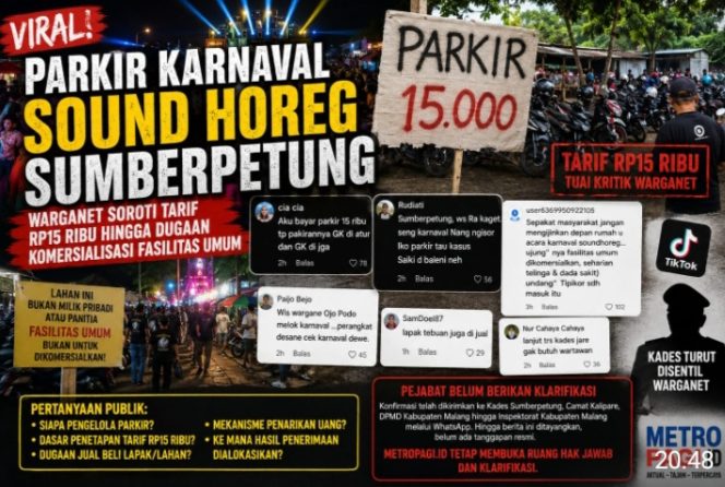 
 Viral Parkir Karnaval Sound Horeg Sumberpetung, Warganet Soroti Tarif Rp15 Ribu hingga Dugaan Komersialisasi Fasilitas Umum