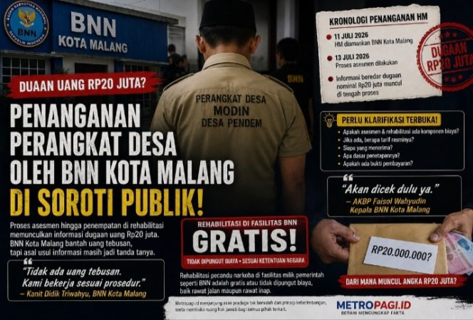
 Misteri Rp20 Juta dalam Penanganan Perangkat Desa Pendem, BNN Kota Malang Bantah Uang Tebusan: Uang Itu untuk Apa?