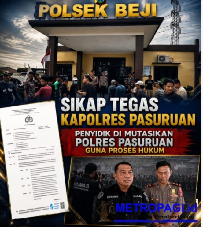 
 Buntut Kematian Widi Nur Cahyono, Polres Pasuruan Nonjobkan Anggota Reskrim Polsek Beji