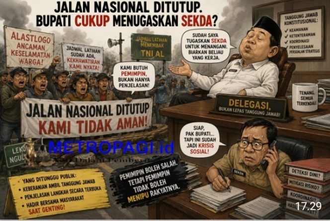 
 JALAN NASIONAL DITUTUP, BUPATI PASURUAN CUKUP MENUGASKAN SEKDA?
