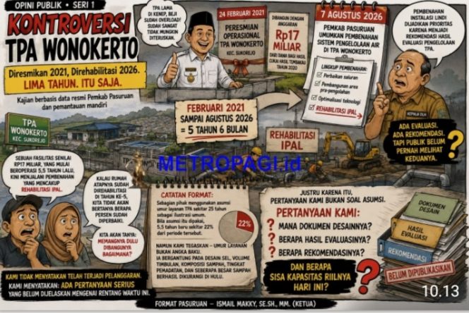 
 Kontroversial TPA Wonokerto, Diresmikan 2021, Direhabilitasi 2026. Lima Tahun Itu Saja