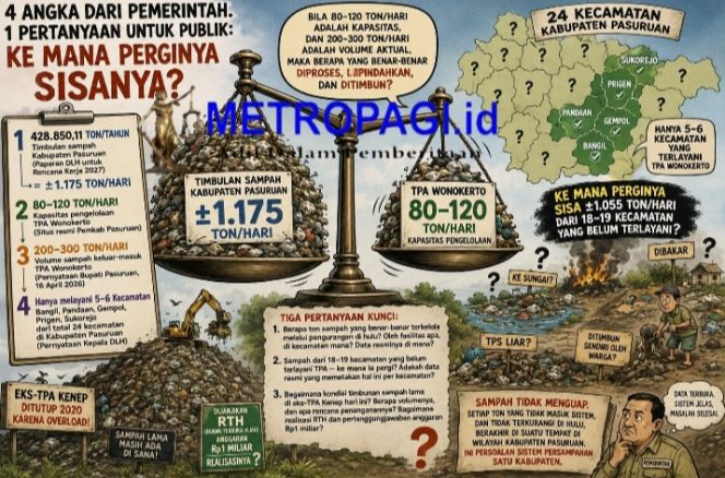 
 Kontroversi TPA Wonokerto 428.850 Ton Setahun, Kapasitas 80–120 Ton Sehari, dan Lima dari Dua Puluh Empat Kecamatan
