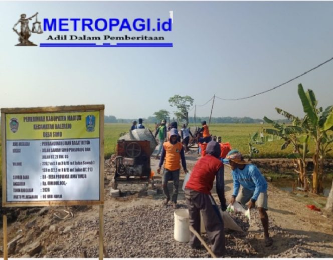 
 Pembangunan Jalan Rabat Beton Desa Simo Mulai Dikerjakan