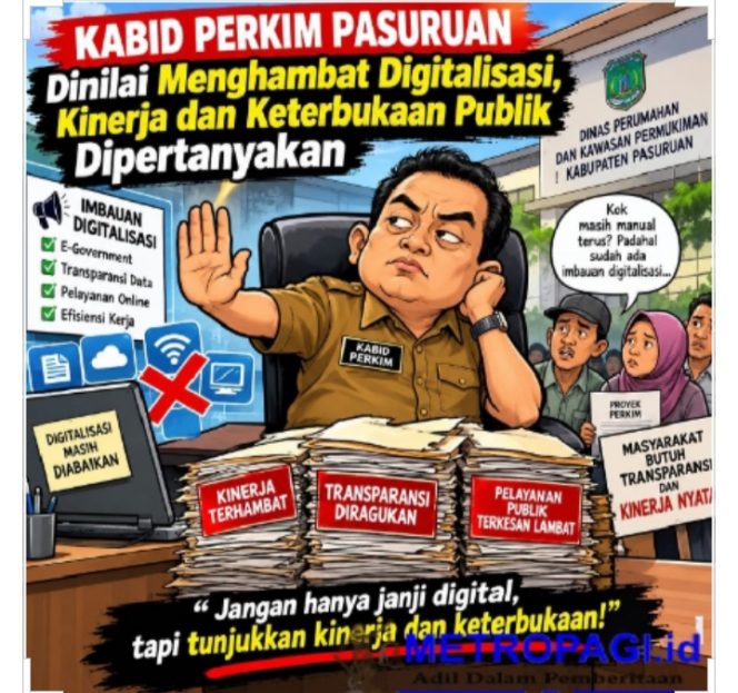 
 Kabid Perkim Pasuruan Dinilai Menghambat Digitalisasi, Kinerja dan Keterbukaan Publik Dipertanyakan