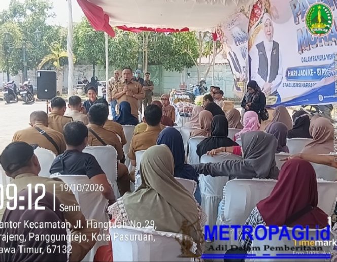
 Semarak Hari Jadi ke-81 Provinsi Jatim, Kec. Panggungrejo Gelar Pasar Murah, Beras Medium Rp55 Ribu dan Minyak Goreng Rp30 Ribu